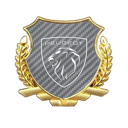 Auto Metall Emblem Aufkleber für Peugeot 108 Hatch 2014-, Front Motorhaube/Heckkoffer Abzeichen Heckklappen Logo Auto-Emblem-Aufkleber,F von WWEIMING
