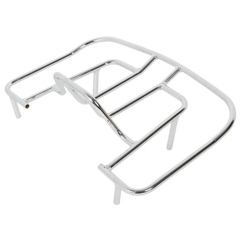 WWHUMM Motorrad Gepäckträger Topcase Halter Motorrad Schwarz/Chrom Tourbox Montage Gepäckträger Für GL1800 Goldwing 1800 2001-2017 Gepäckträger mit Soziusgriff(Chrome) von WWHUMM
