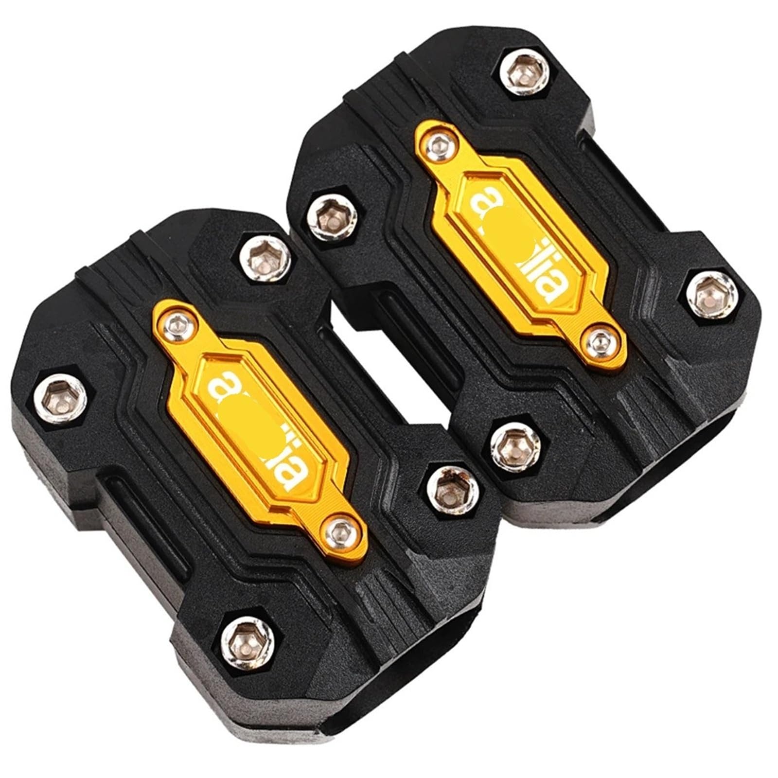WWHUMM Motorrad-Stoßstangenblöcke, Motorradzubehör CNC-Motorschutz, Stoßstangenschutz, Zierblöcke Für Aprilia Für Tuareg 660 2021 2022 2023 2024 Motorradstoßstange dekorative Blöcke(Yellow) von WWHUMM
