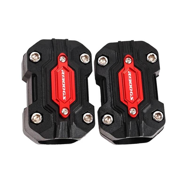 WWHUMM Motorrad-Stoßstangenblöcke Motorrad Motor Stoßstange Wache Blöcke Motorrad Motor Stoßstange Crash Schutz Blöcke Zubehör Für R1300GS 2023 2024 + Motorrad Stoßstangen Blöcke(Red) von WWHUMM