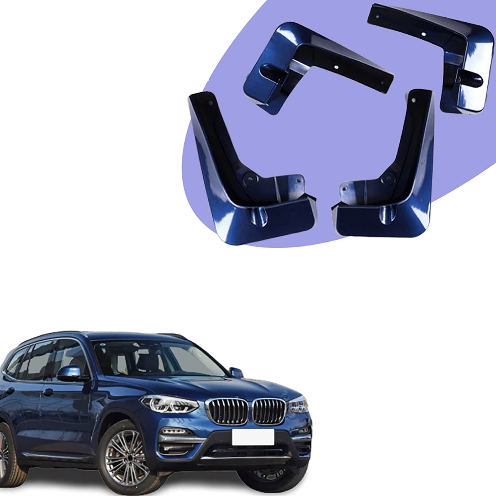 WWWFZS Fit für BMW X3 G01 Spritzschutz Schmutzfänger Vorne und Hinten Kotflügel Schmutzfänger Auto Kotflügel Autozubehör Auto Styling 2018-2020(Color:X3 G01 Blue) von WWWFZS