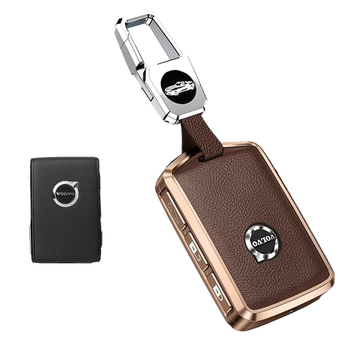 WXFMZCDK Schlüsselanhänger für Volvo XC60 XC90 XC40 S90 S60L V90cc, kreativer minimalistischer Schlüsselring, Braun von WXFMZCDK