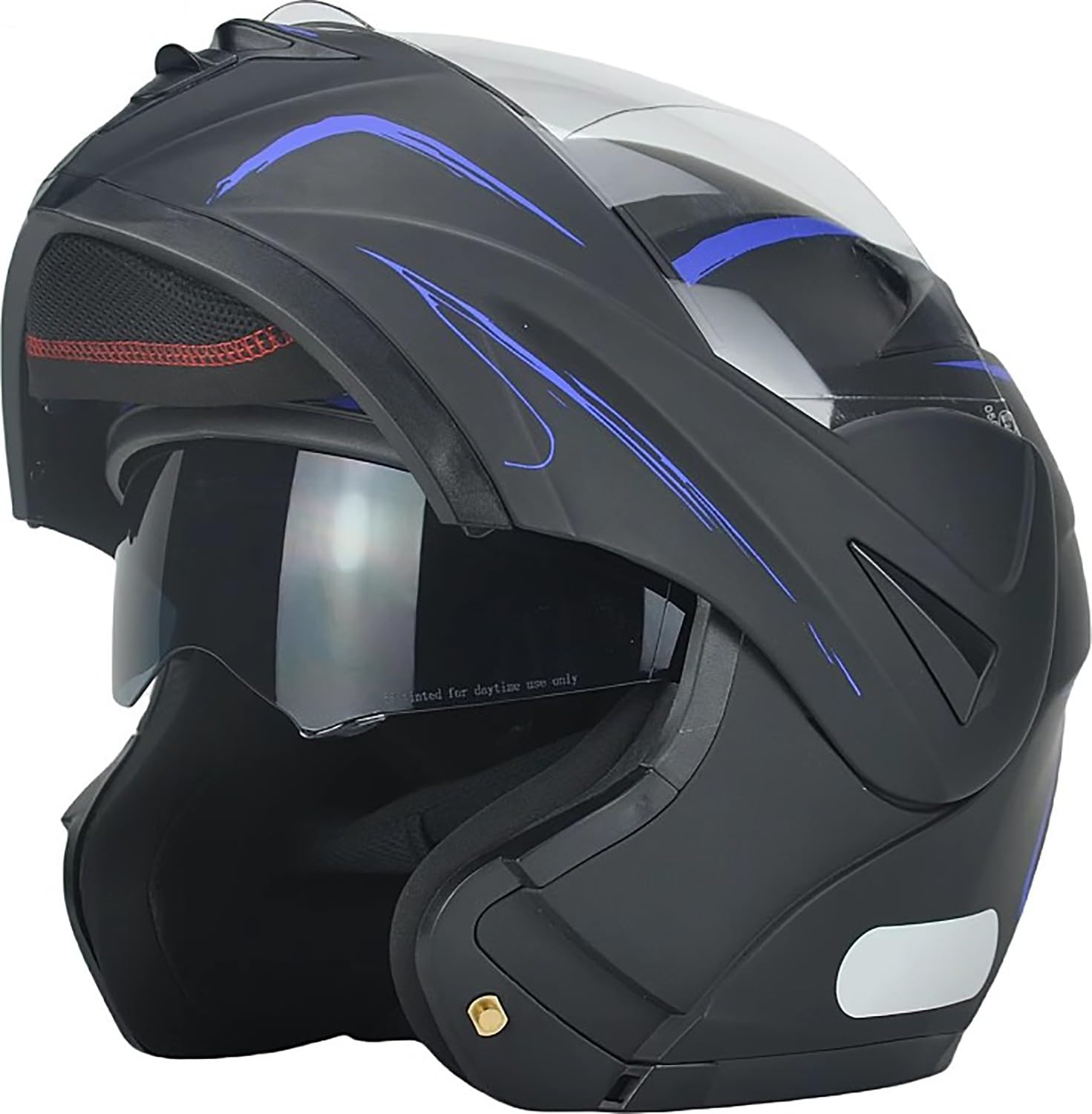 Motorradhelm Flip Up Modular Helmet Klapphelm mit Doppelvisier ECE Geprüft Integralhelm mit Sonnenvisier Mopedhelm für Erwachsene Herren Damen O,L=56-57cm Motorradhelm Flip Up Modular Helmet Klapphelm mit Doppelvisier ECE Geprüft Integralhelm mit Sonnenvisier Mopedhelm für Erwachsene Herren Damen O,L=56-57cm von WXHJM