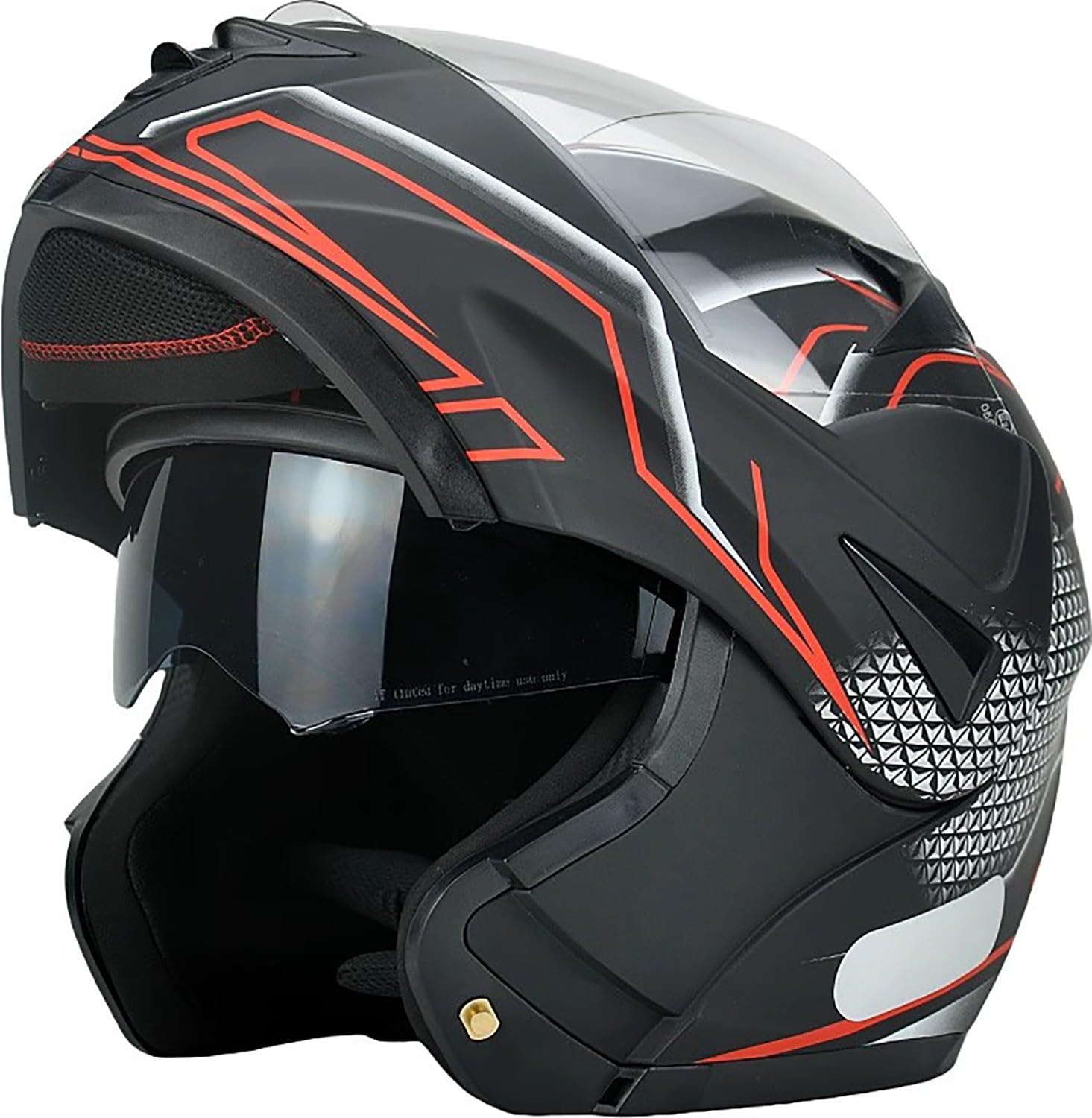 Motorradhelm Flip Up Modular Helmet Klapphelm mit Doppelvisier ECE Geprüft Integralhelm mit Sonnenvisier Mopedhelm für Erwachsene Herren Damen S,L=56-57cm Motorradhelm Flip Up Modular Helmet Klapphelm mit Doppelvisier ECE Geprüft Integralhelm mit Sonnenvisier Mopedhelm für Erwachsene Herren Damen S,L=56-57cm von WXHJM