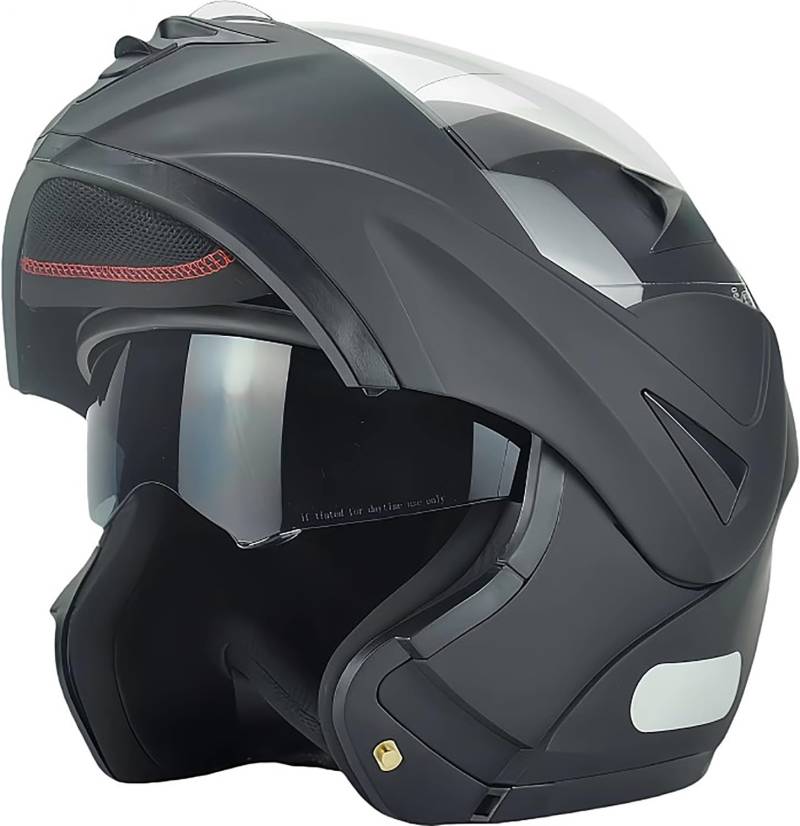 Motorradhelm Klapphelm Integralhelm mit Doppelvisier ECE Geprüft Jethelm mit Sonnenvisier Mopedhelm für Erwachsene Herren Damen A,M=54-55cm von WXHJM