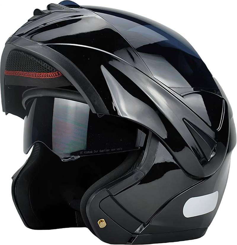 Motorradhelm Klapphelm Integralhelm mit Doppelvisier ECE Geprüft Jethelm mit Sonnenvisier Mopedhelm für Erwachsene Herren Damen D,XL=58-60cm von WXHJM