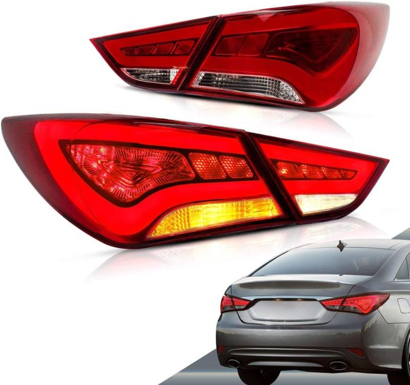 WXJYBF66 Autorücklichter für Hyundai Sonata 8 2011-2015, Weist eine Lange Lebensdauer auf,Red A Pair von WXJYBF66