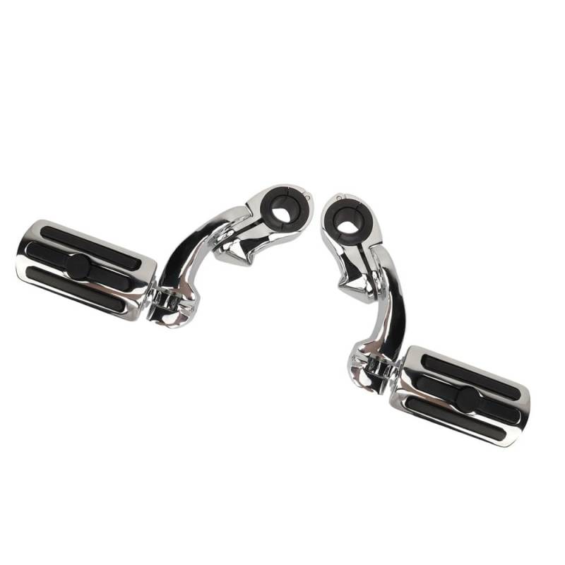 Fußrasten fussrasten 2 Stücke 12 "/32mm Motorrad Highway Fußrasten Chrom Einstellbar Komfortable Highway Fußrasten Pedal von WXPYAQT