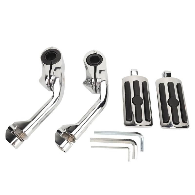 Fußrasten fussrasten 2Pcs Highway Fußrasten Motorrad Highway Fußrasten Chrom Einstellbar Langlebig Komfortabel Highway Fußrasten Pedal Für von WXPYAQT