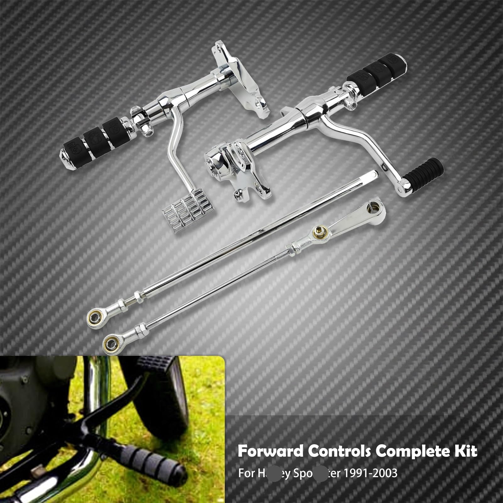 Fußrasten fussrasten Motorrad-Vorwärtssteuerung Komplettes Set Fußrastengestänge Hebel-Set Für Für Sportster XL 1200 883 Für Dyna Für Softail Fußrasten fussrasten Motorrad-Vorwärtssteuerung Komplettes Set Fußrastengestänge Hebel-Set Für Für Sportster XL 1200 883 Für Dyna Für Softail von WXPYAQT