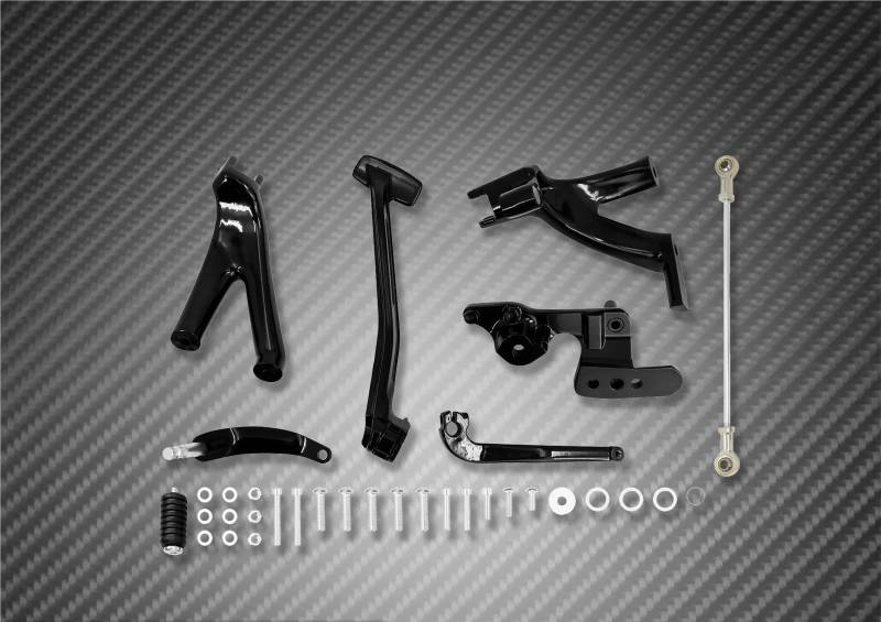 Fußrasten fussrasten Motorrad-Vorwärtssteuerung Komplettes Set Fußrastengestänge Hebel-Set Für Für Sportster XL 1200 883 Für Dyna Für Softail von WXPYAQT
