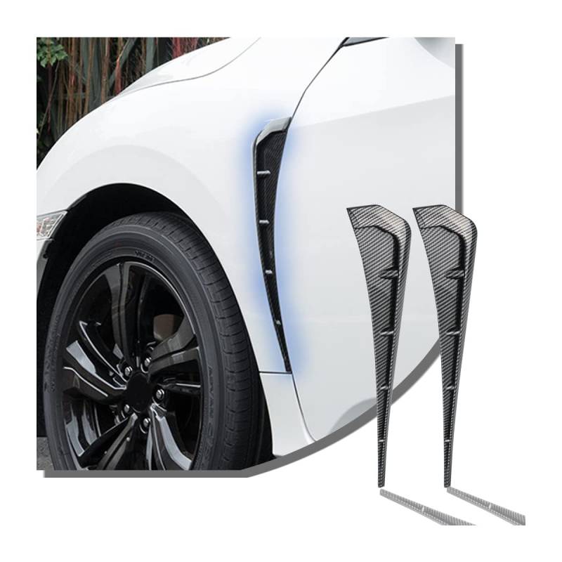 WXRNBN 2 Stück Motorhauben Luftauslässe Für BYD Seal U DM-i 2023 2024 2025, Luftstrom-Einlassloch-Gitter-Aufkleber lufteinlass verdunkelung Auto Außenverkleidung,Carbon Fiber Texture von WXRNBN