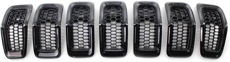 Auto Nebelscheinwerfer Kühlergrill Kühlergrill-Zierleisten für Jeep für Cherokee Helle schwarze Frontstoßstange Zentralgrill-Abdeckungsverkleidung von WXSSH