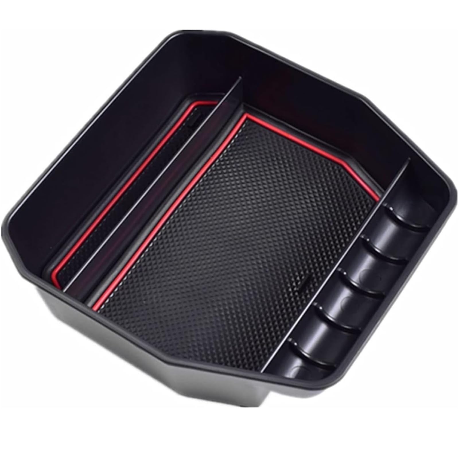 Automatische Armlehnenbox Center Console Tray Organizer für Land für Rover für Defender 90 110 2020 2021 Innen Auto Zubehör(Rot) von WXSSH