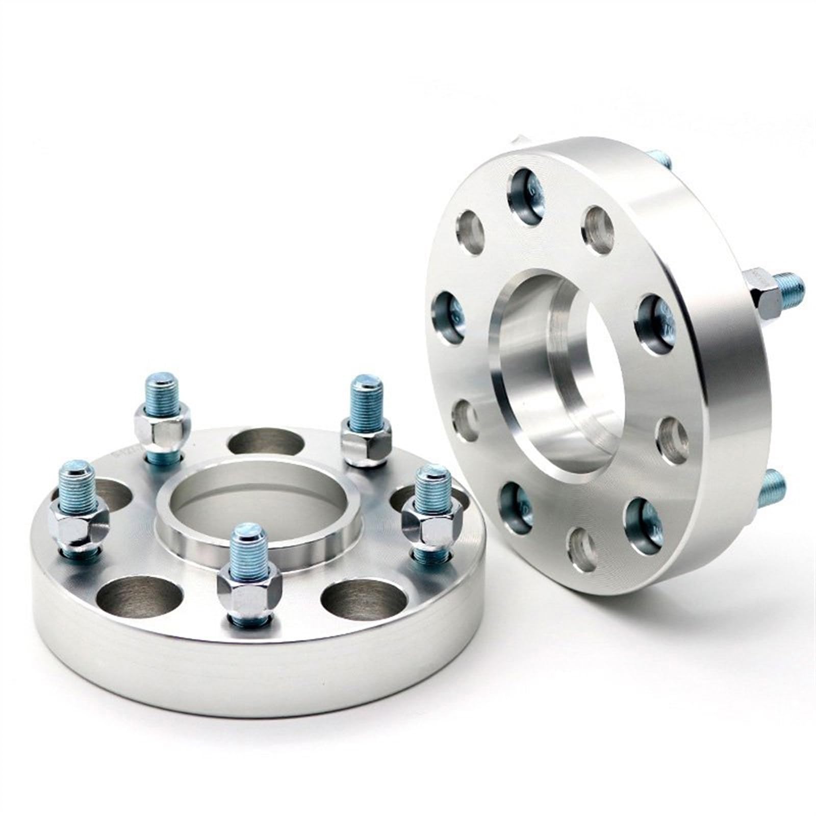 Radscheiben 2 stück 15/20/25/30/mm PCD 5x100 CB 54,1mm Spurverbreiterung Adapter 5 Lug Spurverbreiterung für TOYOTA Crown GT2000 für Prius(Silber,25MM) von WXSSH