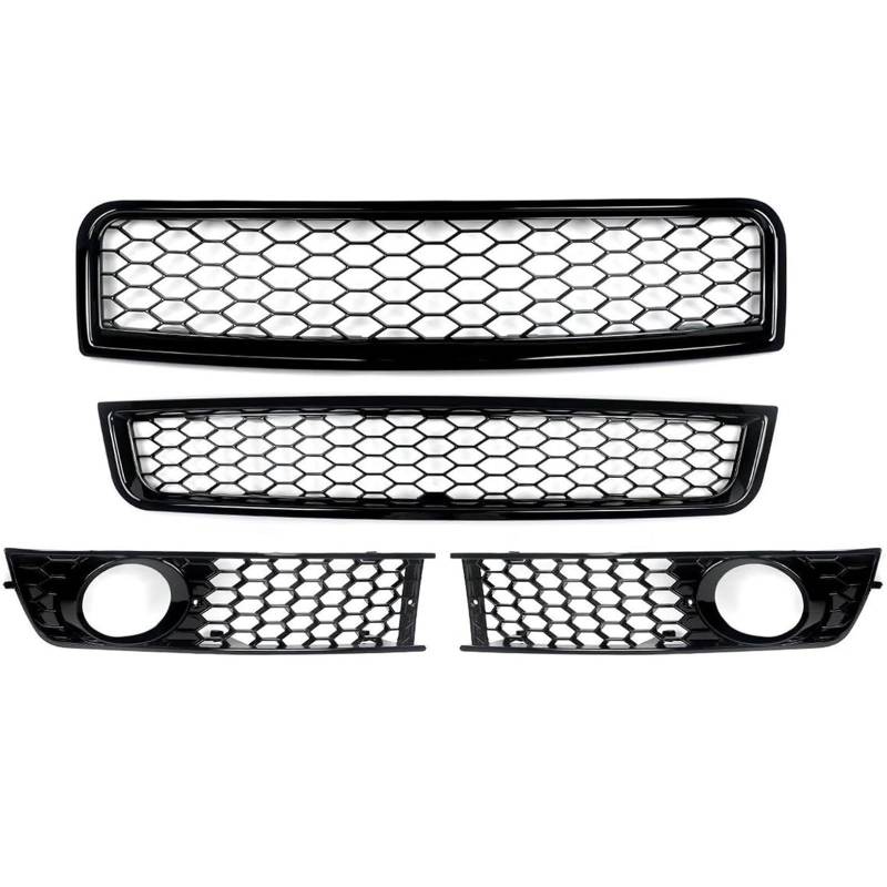 WXSSH Auto Nebelscheinwerfer Kühlergrill Auto Front Niere Grill Vorne Oberen Unteren Grill Nebel Licht Grille Honeycomb Mesh Mitte Unten von WXSSH