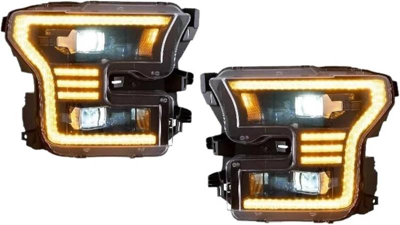 WXSSH Fernlicht Autoscheinwerfer für Ford für F150 2015-2017 2PCS Scheinwerferbaugruppe von WXSSH