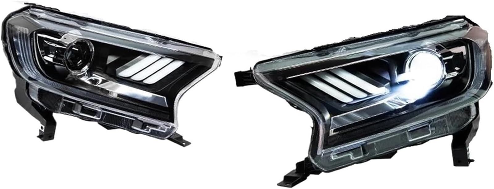 WXSSH Fernlicht Scheinwerfer Für Ford Für Ranger 2016-2021 Projektor Objektiv Kopf Lampe(For left Hand Drive) von WXSSH