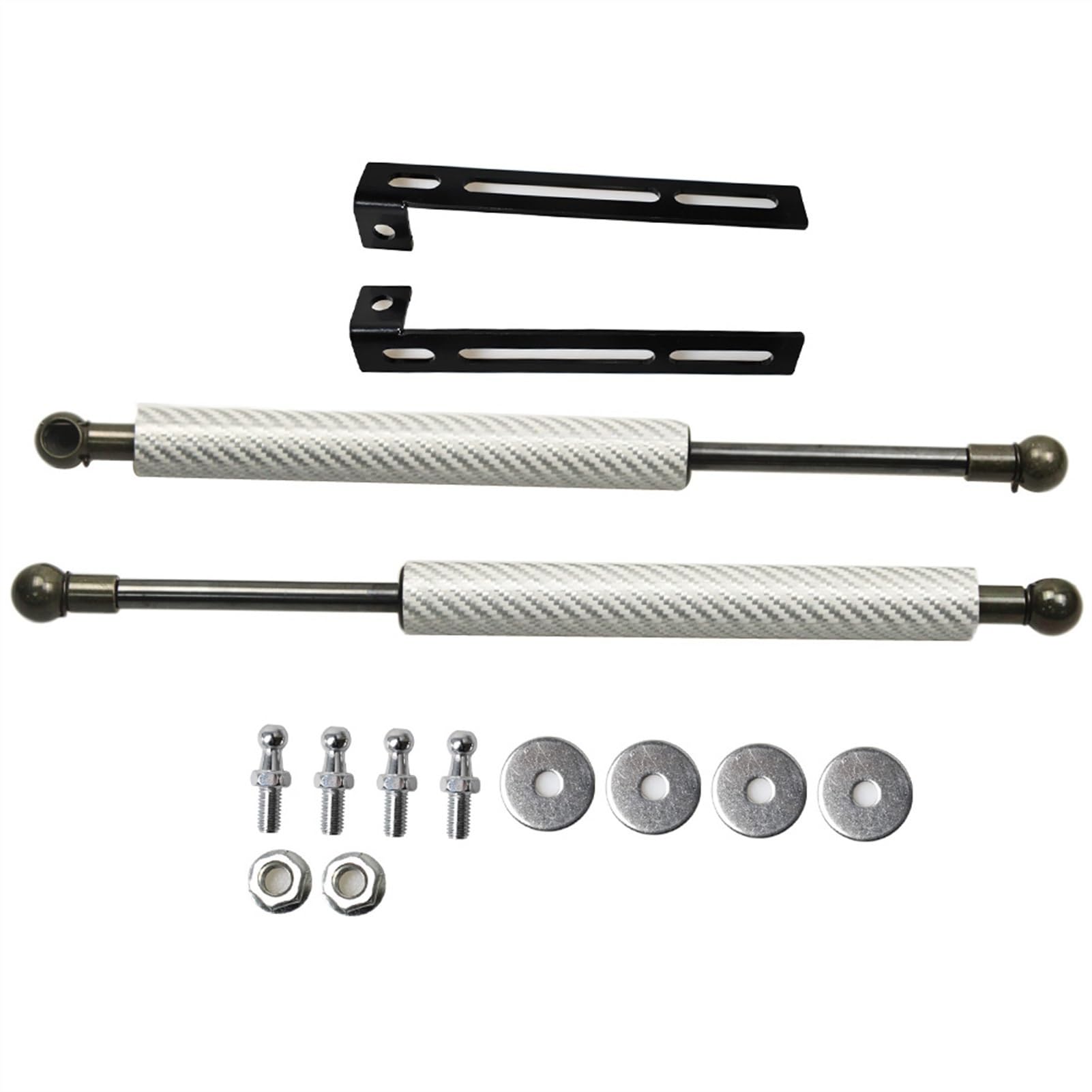 WXSSH Hydraulischer Federspreizer Für Citroen DS3 2009-2016 Ändern Gas Frühling Front Motorhaube Carbon für Faser Streben Lift Unterstützung Dämpfer(Silver Carbon Fiber) von WXSSH