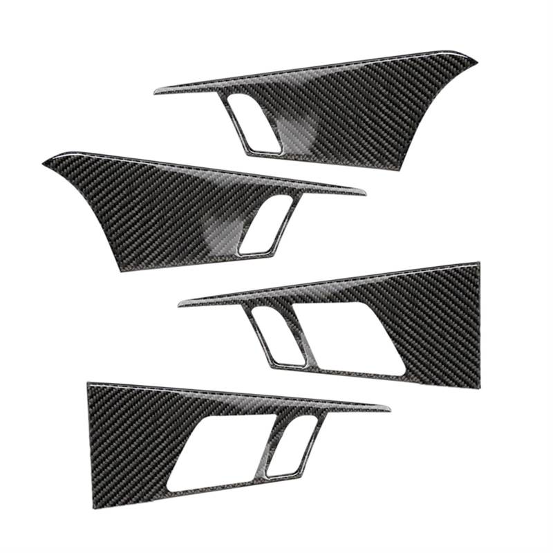 WXSSH Türgriffe im Autoinnenraum A4 B9 A4L 2017 2018 Carbon Fi&ber Auto Styling Türgriff Armlehne Panel Tür Schüssel Abdeckung Trim(Door Panel Cover 2) von WXSSH
