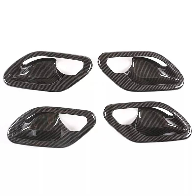 WXSSH Türgriffe im Autoinnenraum Für BMW 5 Series E39 1996-2003 ABS Chrom Auto Innentürgriff Schüssel Dekor Abdeckung Aufkleber Auto Innenausstattung(Carbon Fiber) von WXSSH