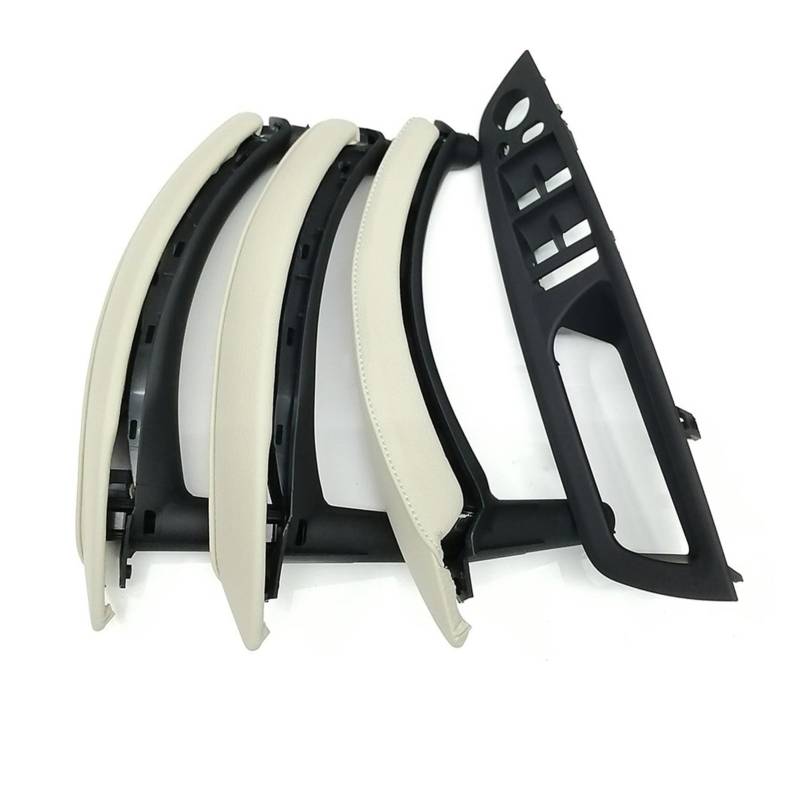 WXSSH Türgriffe im Autoinnenraum Für BMW X5 X6 E70 E71 E72 2007-2013 Innentür-Armlehne rechts, Leder-Zuggriff, komplettes Set(RHD Creamy 7pcs) von WXSSH