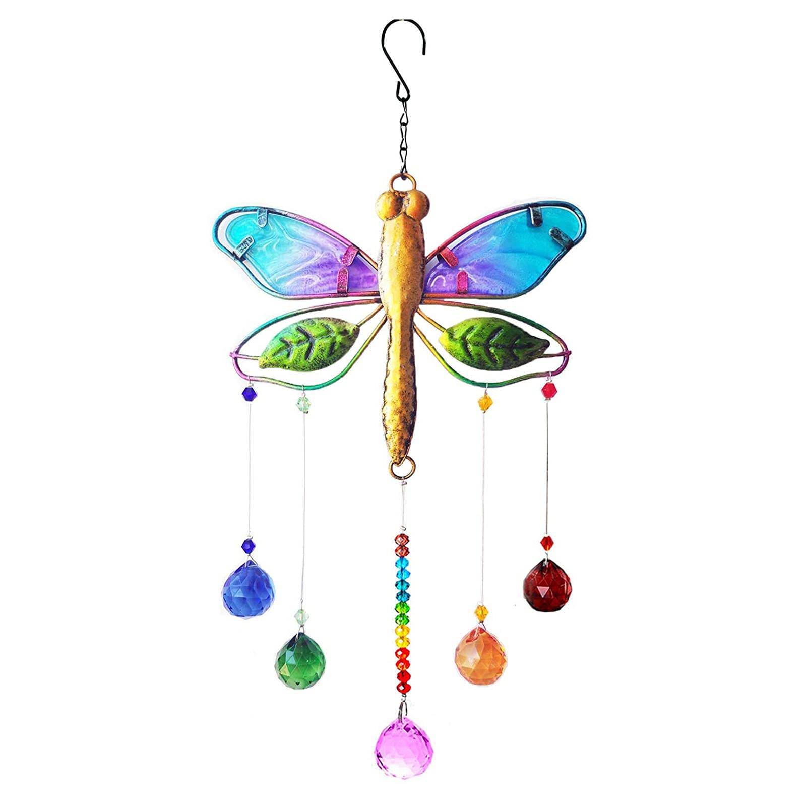 NMSL Suncatcher Libelle mit Kristallkugel, Prisma-Kristallkugel, Anhänger, Fenster, Ornament, Regenbogen, glänzend, Sonnenschutz, für Garten, Fensterdekoration NMSL Suncatcher Libelle mit Kristallkugel, Prisma-Kristallkugel, Anhänger, Fenster, Ornament, Regenbogen, glänzend, Sonnenschutz, für Garten, Fensterdekoration von WXWJSHMGC
