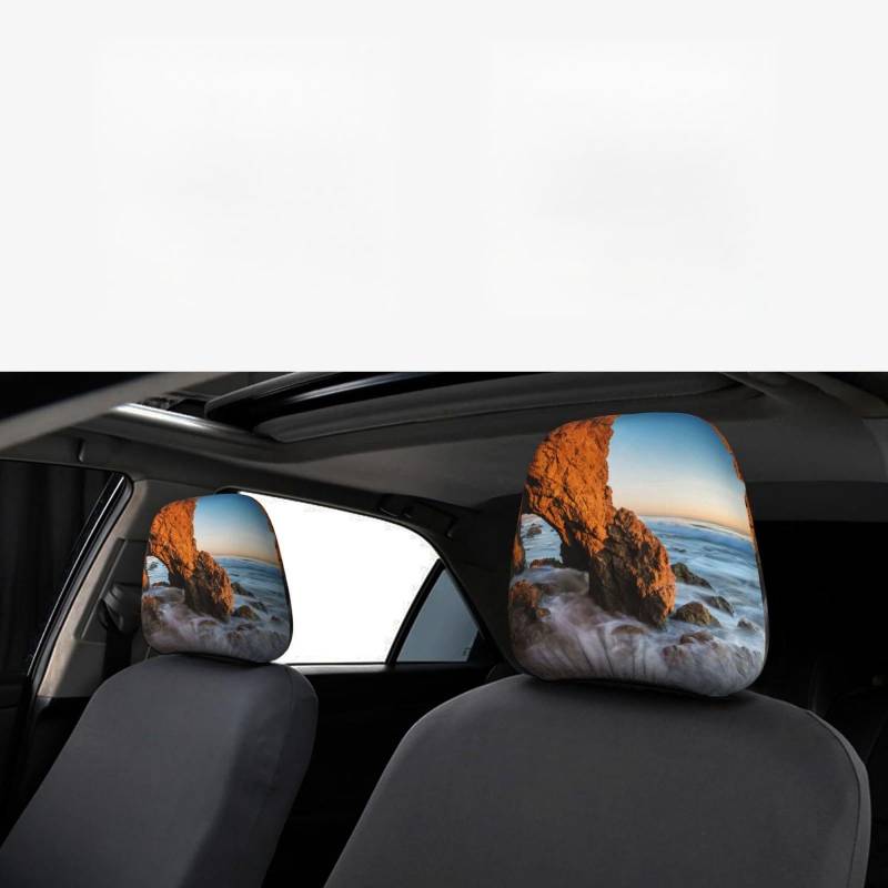 WXWJSHMGC Autositz-Kopfstützenbezug, Motiv: Beach Malibu (2 Stück) von WXWJSHMGC