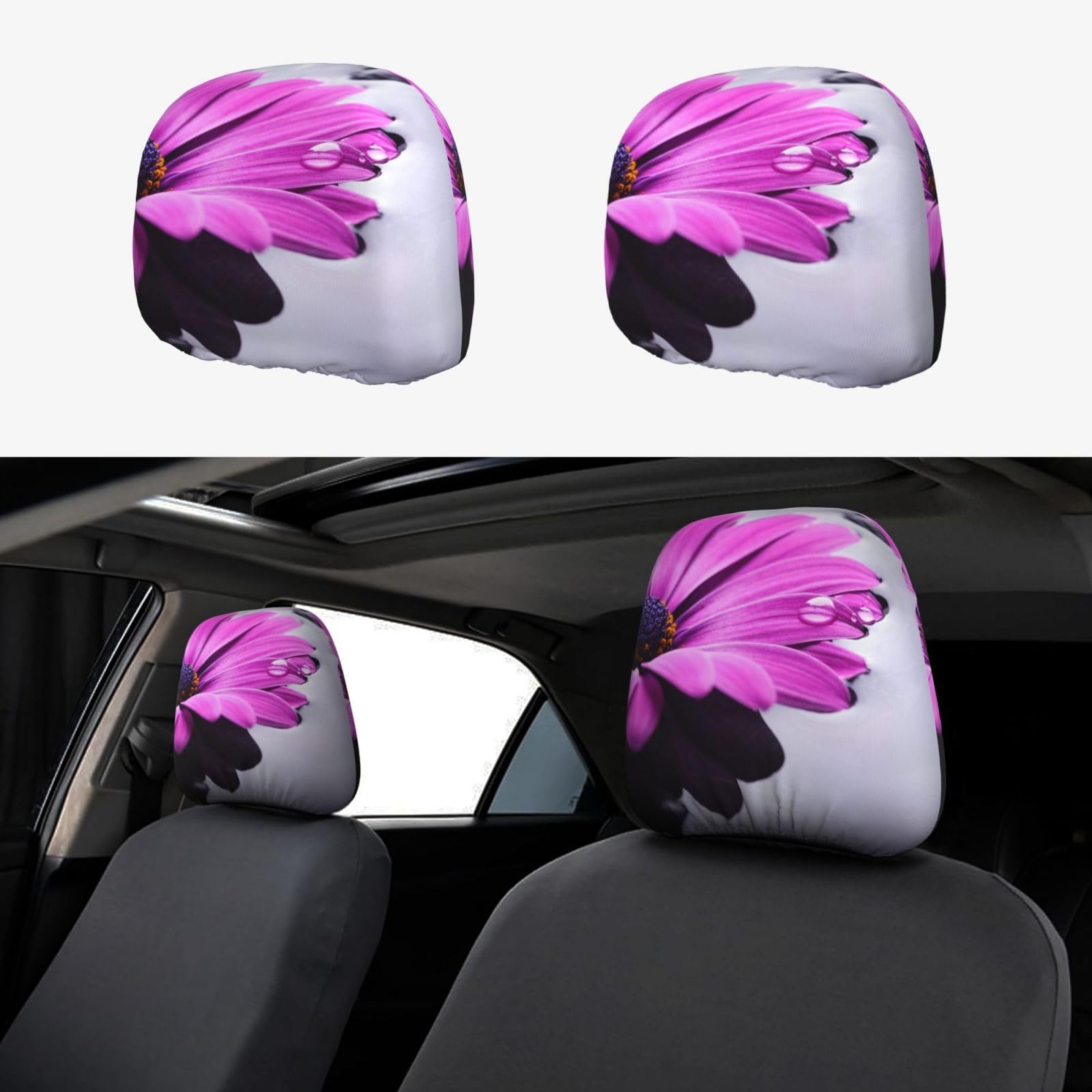WXWJSHMGC Autositz-Kopfstützenbezug, personalisierbar, Blumendruck, Violett, 2 Stück WXWJSHMGC Autositz-Kopfstützenbezug, personalisierbar, Blumendruck, Violett, 2 Stück von WXWJSHMGC