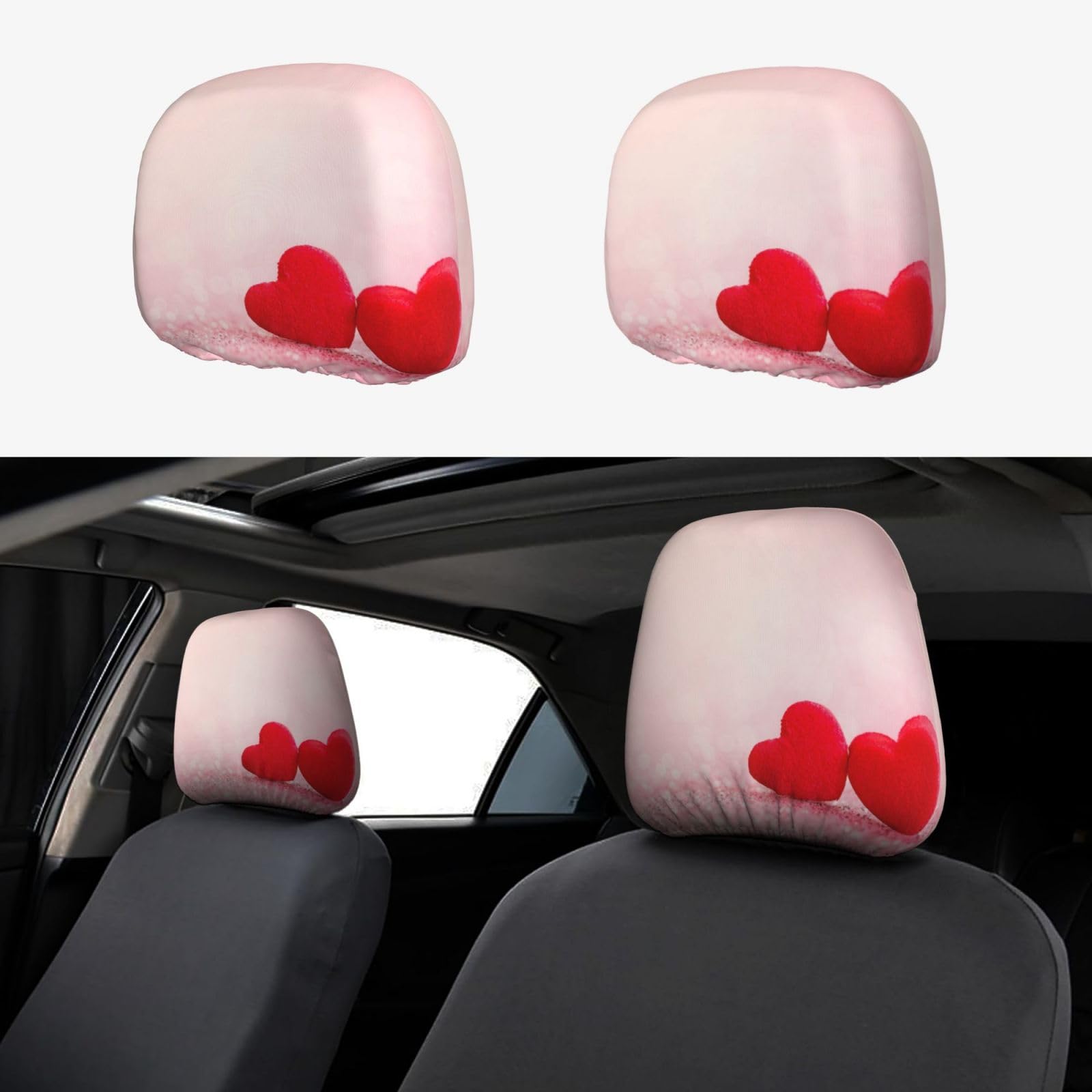 WXWJSHMGC Autositz-Kopfstützenbezug, personalisierbar, mit rotem Herz, rosa Glitzer, 2 Stück WXWJSHMGC Autositz-Kopfstützenbezug, personalisierbar, mit rotem Herz, rosa Glitzer, 2 Stück von WXWJSHMGC