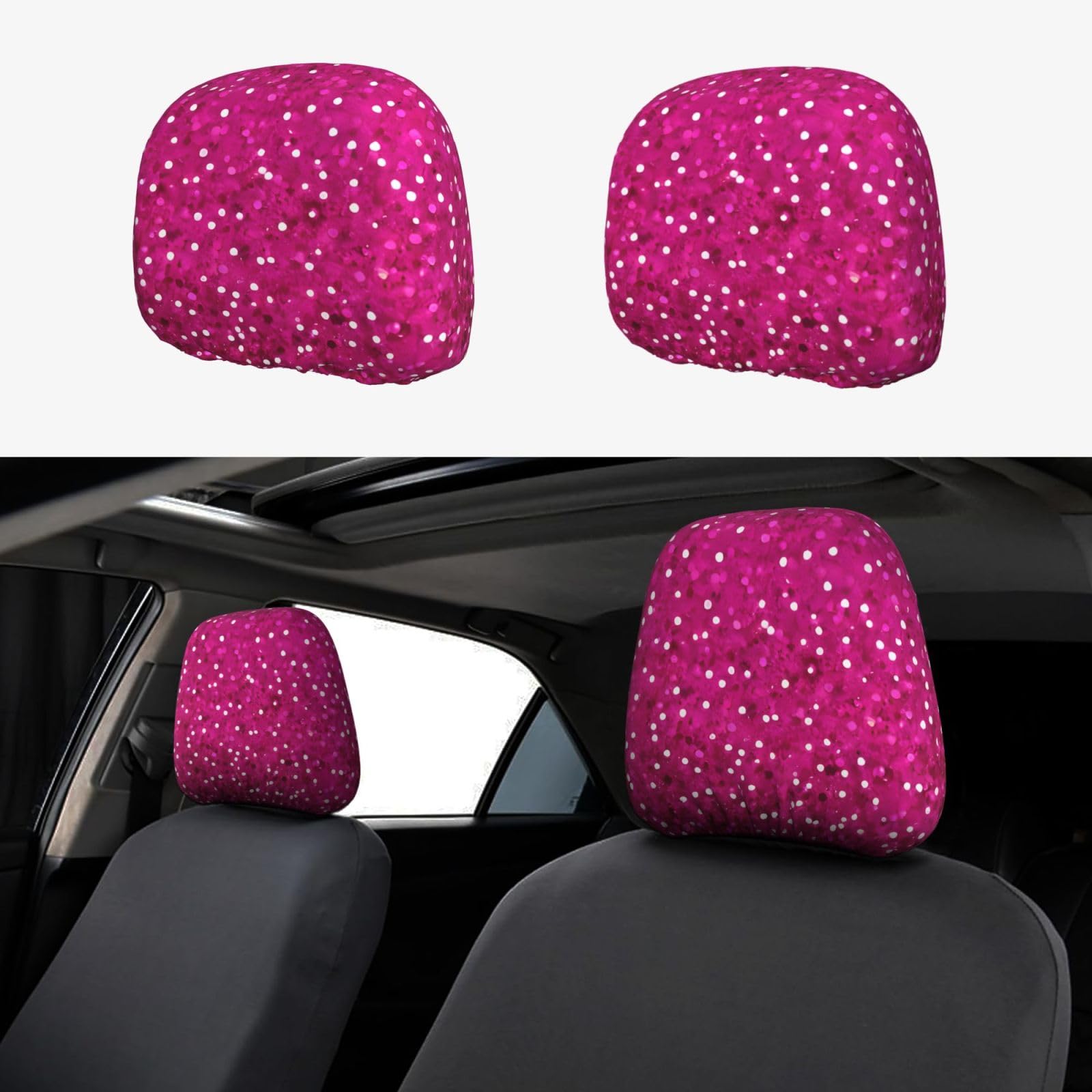 WXWJSHMGC Autositz-Kopfstützenbezug mit Glitzermuster, personalisierbar, 2 Stück WXWJSHMGC Autositz-Kopfstützenbezug mit Glitzermuster, personalisierbar, 2 Stück von WXWJSHMGC