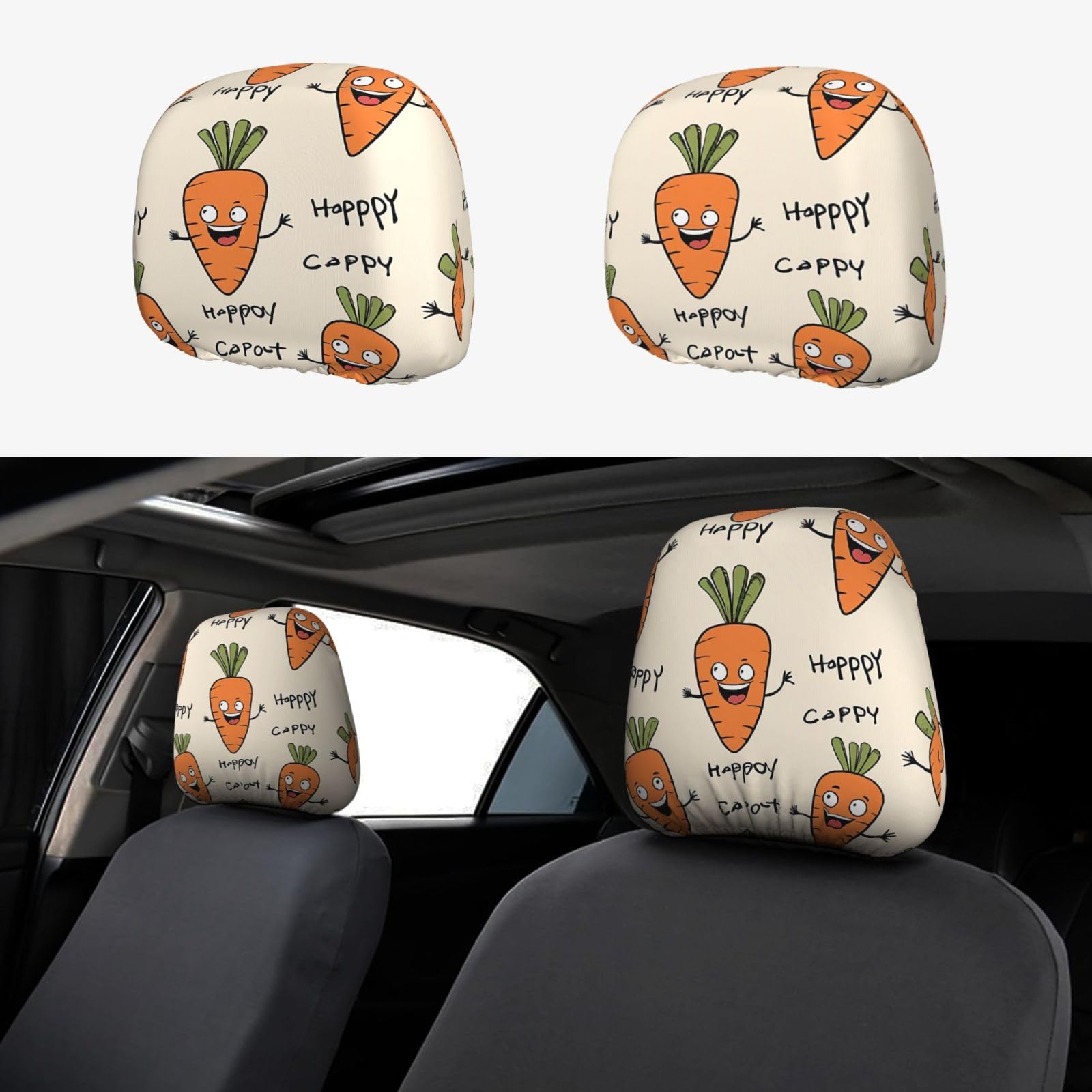WXWJSHMGC Autositz-Kopfstützenbezug mit Karottenmuster, personalisierbar, 2 Stück WXWJSHMGC Autositz-Kopfstützenbezug mit Karottenmuster, personalisierbar, 2 Stück von WXWJSHMGC