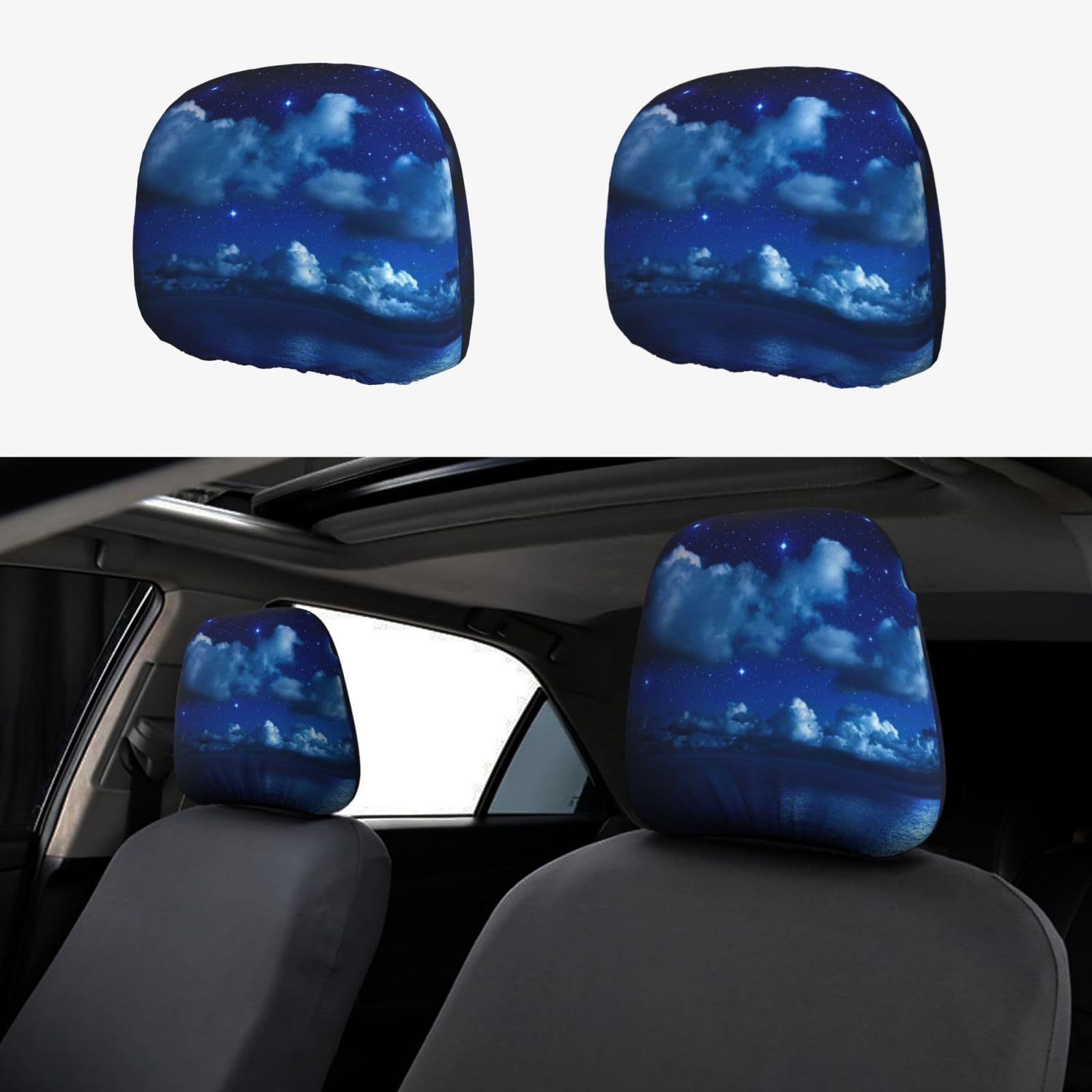 WXWJSHMGC Autositz-Kopfstützenbezug mit Mondschein-Aufdruck, personalisierbar, 2 Stück WXWJSHMGC Autositz-Kopfstützenbezug mit Mondschein-Aufdruck, personalisierbar, 2 Stück von WXWJSHMGC