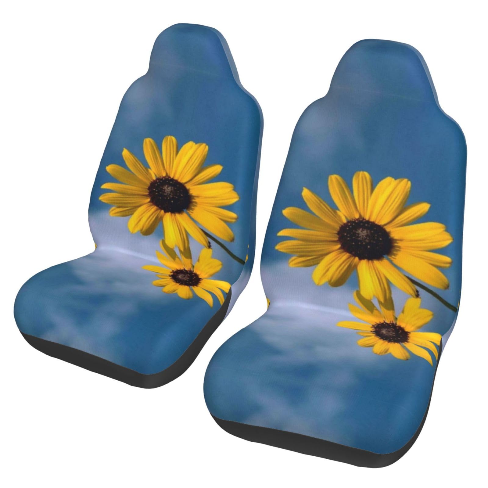 WXWJSHMGC Autositzbezüge, Sonnenblumen-Druck, Autositzschutz, Vordersitzbezüge, SUV, LKW, Transporter, Auto, Universal-Sitzbezüge (2 Stück) von WXWJSHMGC