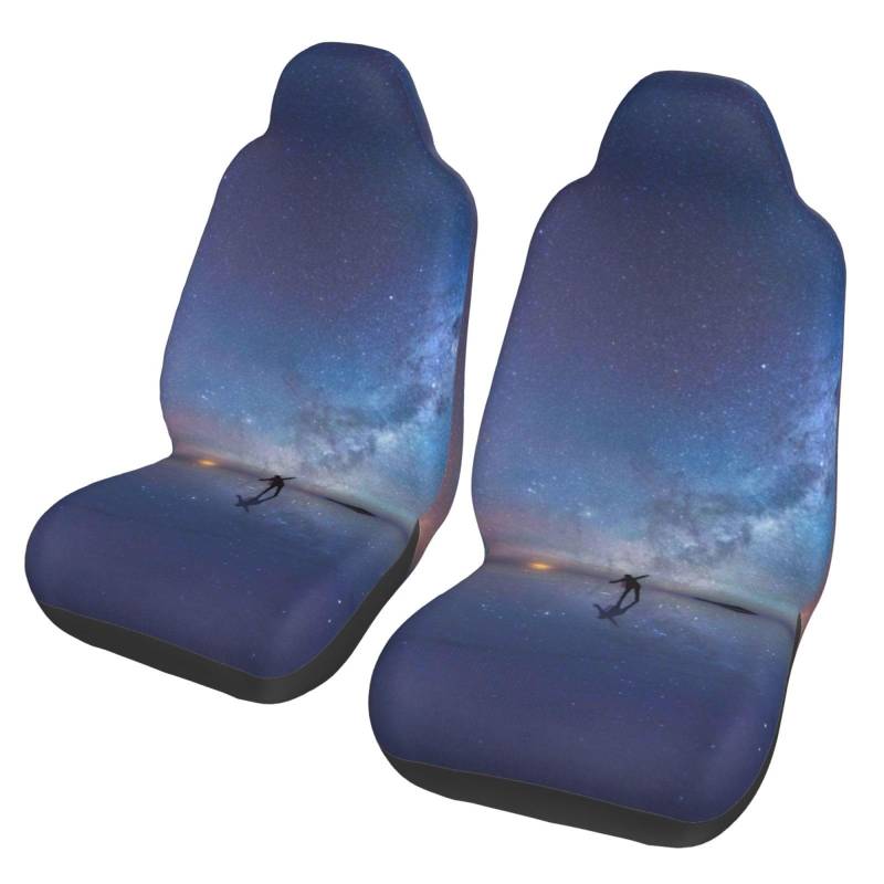 WXWJSHMGC Autositzbezug mit Aufdruck "Looking Up Alone", Autositzbezug, Vordersitzbezug, SUV, LKW, Transporter, Auto, Universal-Sitzbezüge (2 Stück) von WXWJSHMGC