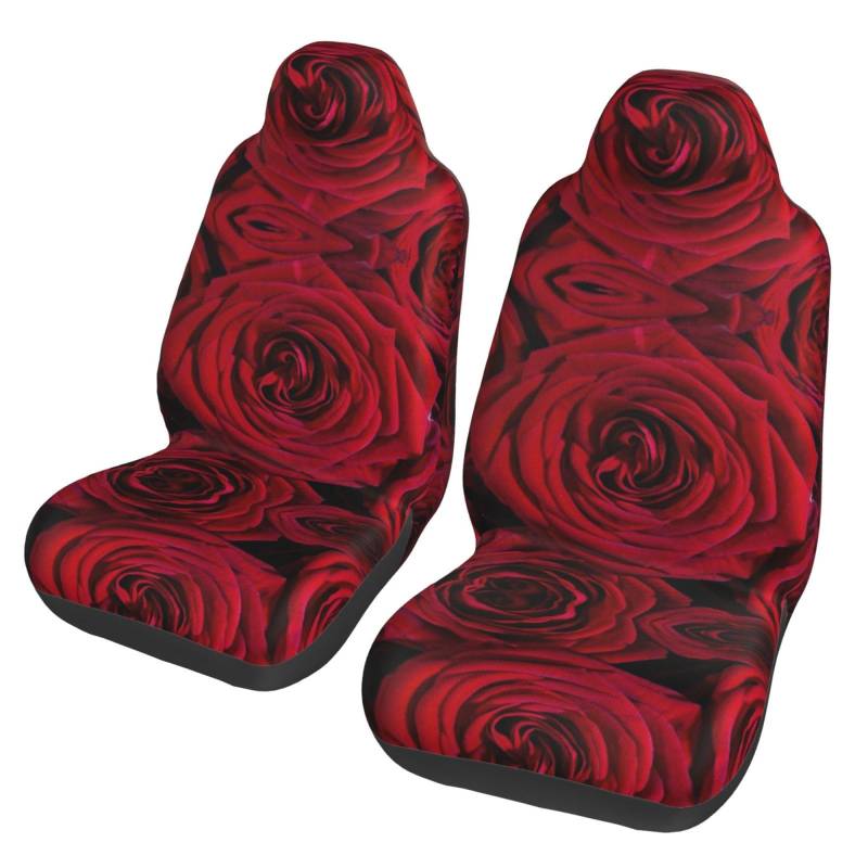 WXWJSHMGC Autositzbezug mit Gartenrosen-Druck, Autositzschutz, Vordersitzbezüge, SUV/LKW/Van/Auto, Universal-Sitzbezüge (2 Stück) von WXWJSHMGC