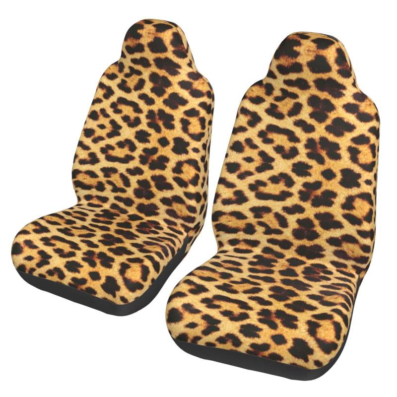 WXWJSHMGC Autositzbezug mit Leopardenmuster, Autositzbezug, Vordersitzbezug, SUV, LKW, Transporter, Auto, Universal-Sitzbezüge (2 Stück) von WXWJSHMGC