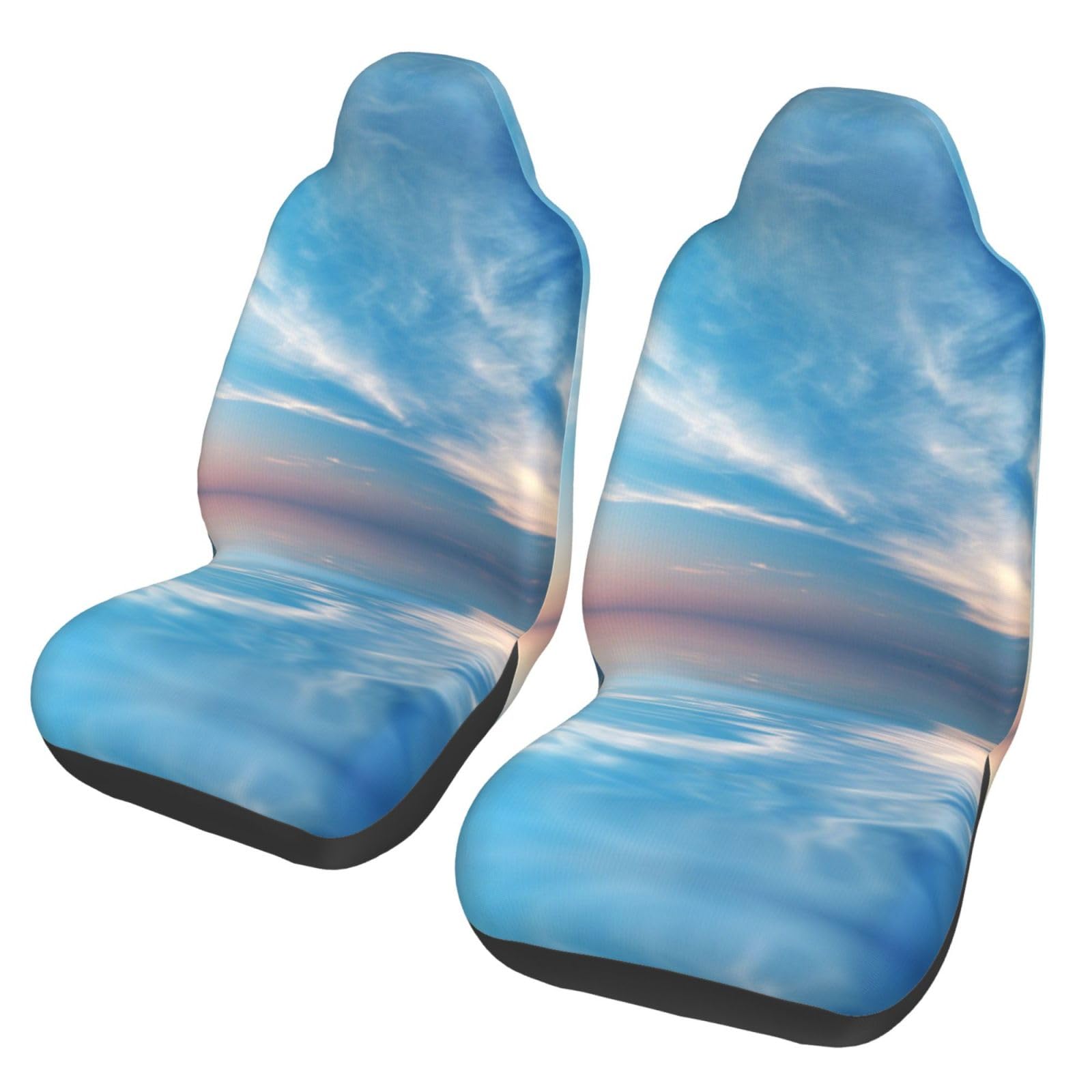 WXWJSHMGC Autositzbezug mit Peaceful Seascape Print, Autositzschutz, Vordersitzbezüge, SUV/LKW/Van/Auto, Universal-Sitzbezüge (2 Stück) von WXWJSHMGC