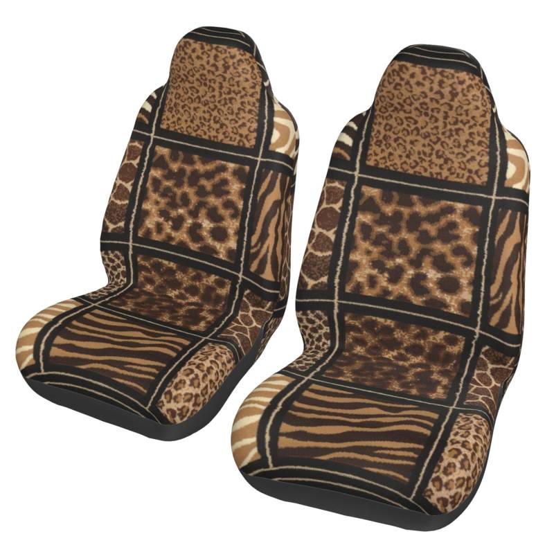 WXWJSHMGC Autositzbezug mit Wild-Zoo-Druck, Autositzschutz, Vordersitzbezüge, SUV/LKW/Van/Auto, Universal-Sitzbezüge (2 Stück) von WXWJSHMGC