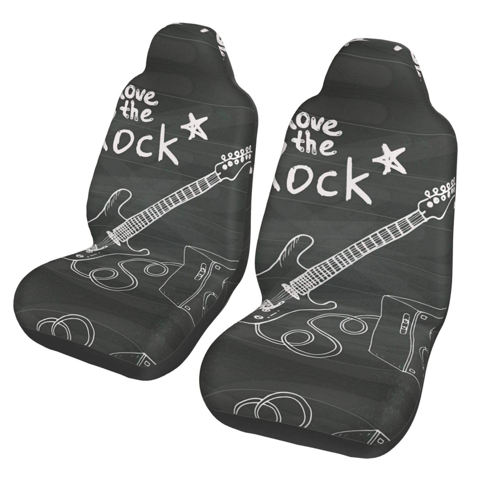 WXWJSHMGC Love Rock Autositzbezüge, Autositzbezug, Vordersitzbezug, SUV, LKW, Transporter, Auto, Universal-Sitzbezüge (2 Stück) von WXWJSHMGC