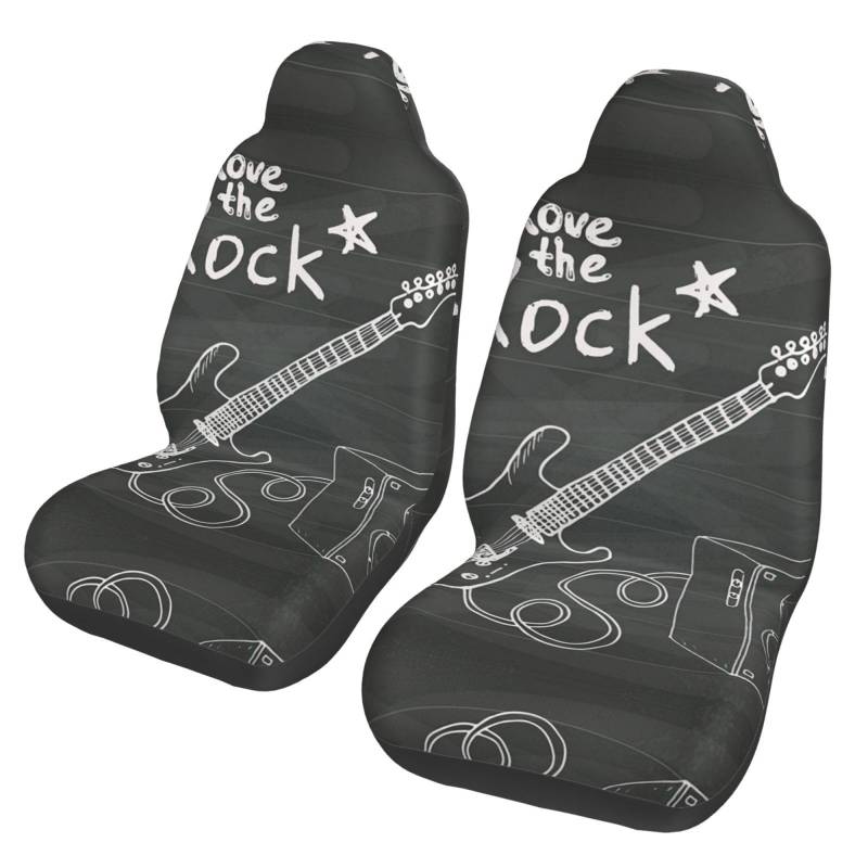 WXWJSHMGC Love Rock Autositzbezüge, Autositzbezug, Vordersitzbezug, SUV, LKW, Transporter, Auto, Universal-Sitzbezüge (2 Stück) von WXWJSHMGC