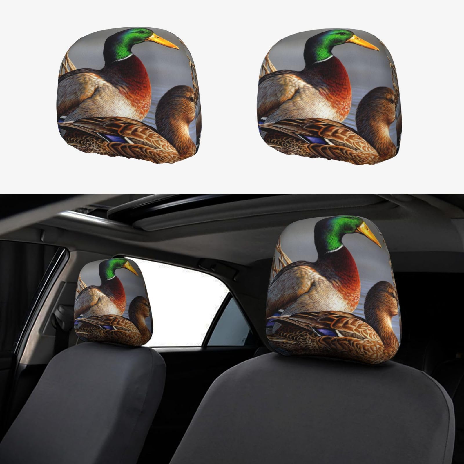 WXWJSHMGC Mallard Autositz-Kopfstützenbezug, personalisierbar, Entenmuster, 2 Stück WXWJSHMGC Mallard Autositz-Kopfstützenbezug, personalisierbar, Entenmuster, 2 Stück von WXWJSHMGC