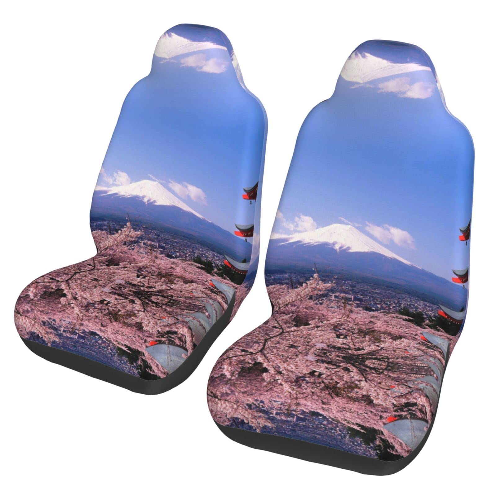 WXWJSHMGC Mount Fuji Autositzbezüge, japanischer Druck, Autositzbezug, Vordersitzbezug, SUV, LKW, Van, Auto, Universal-Sitzbezüge (2 Stück) von WXWJSHMGC