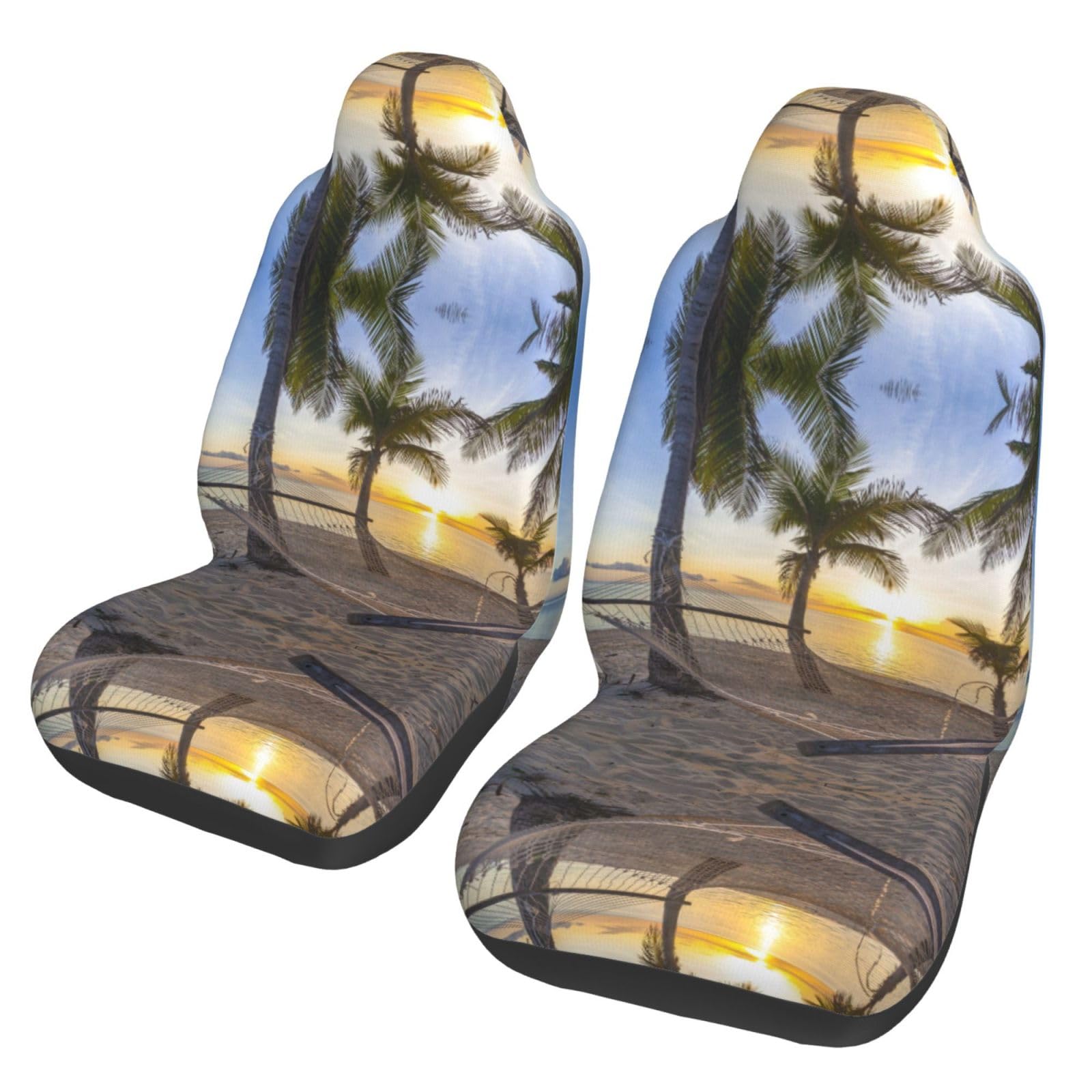 WXWJSHMGC Paradise Beach Autositzbezug, Autositzbezug, Vordersitzbezug, SUV, LKW, Transporter, Auto, Universal-Sitzbezüge (2 Stück) von WXWJSHMGC