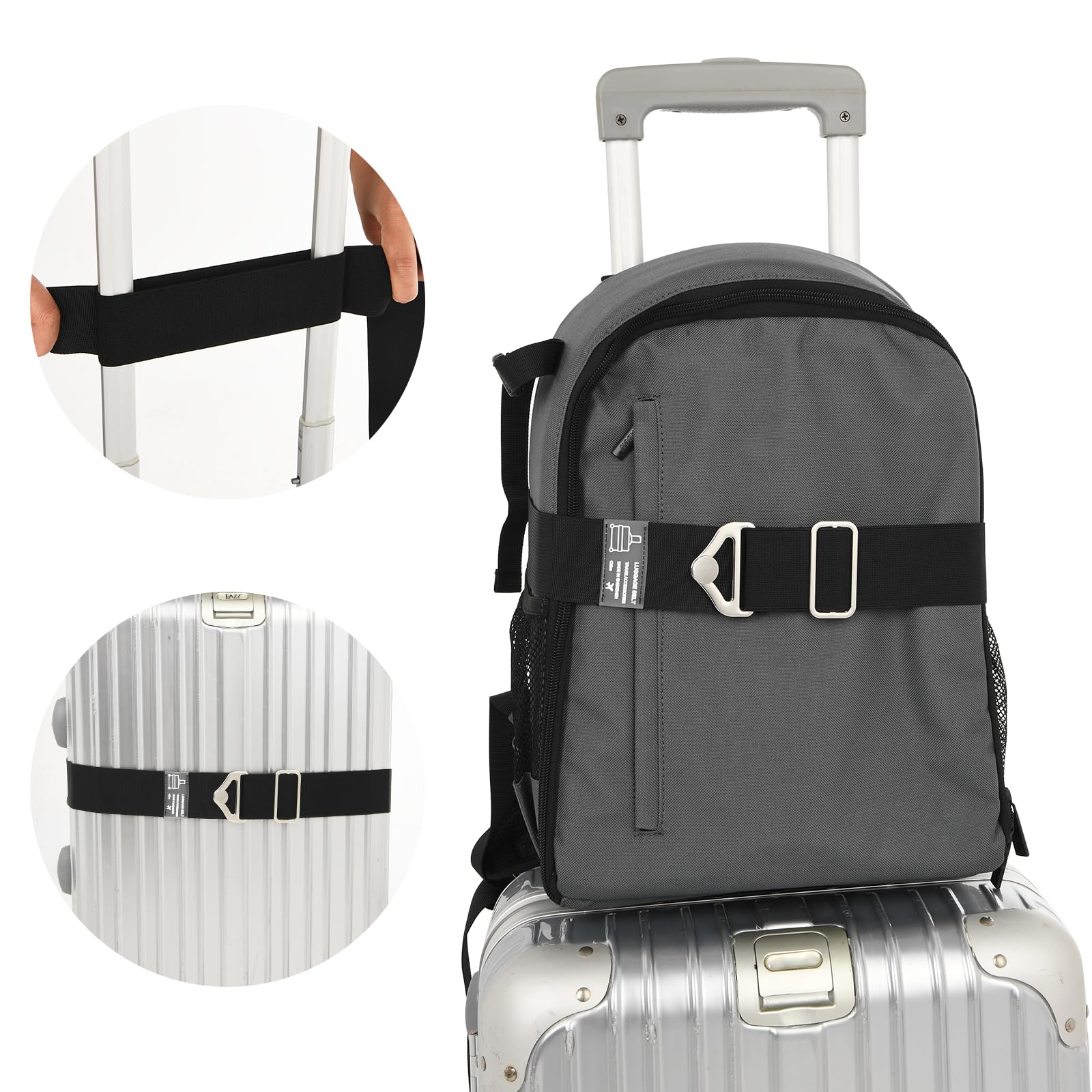 2 In 1 Koffergurt für GepäckgurteÜber Dem Griff Zum Hinzufügen Einer Tasche Verstellbarer Koffergurt mit Legierungsschnalle Elastischer Gürtel Kofferbänder für Koffer Gepäck Reisetasche (Schwarz, S) 2 In 1 Koffergurt für GepäckgurteÜber Dem Griff Zum Hinzufügen Einer Tasche Verstellbarer Koffergurt mit Legierungsschnalle Elastischer Gürtel Kofferbänder für Koffer Gepäck Reisetasche (Schwarz, S) von WY LIGHTING LEVEL