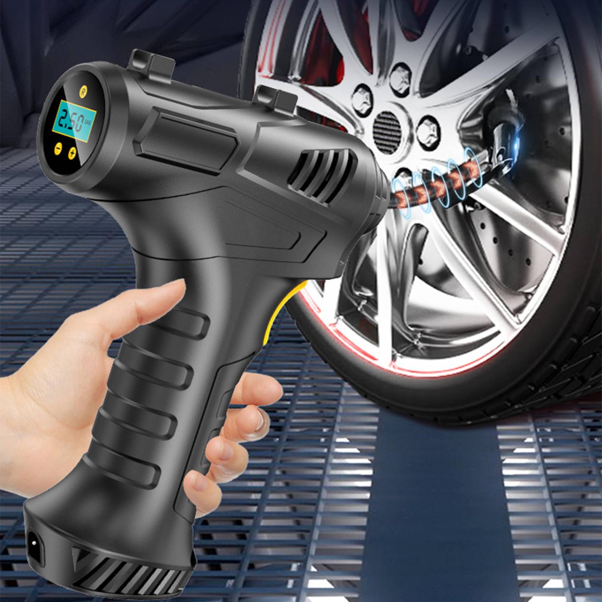 WYFCR Wireless Reifen Inflator Luftkompressor, Akku Reifen Inflator Luftkompressor, intelligente digitale Anzeige, effiziente und langlebige, Auto Shut Off Reifen Inflator mit LED Licht für Auto, Moto WYFCR Wireless Reifen Inflator Luftkompressor, Akku Reifen Inflator Luftkompressor, intelligente digitale Anzeige, effiziente und langlebige, Auto Shut Off Reifen Inflator mit LED Licht für Auto, Moto von WYFCR