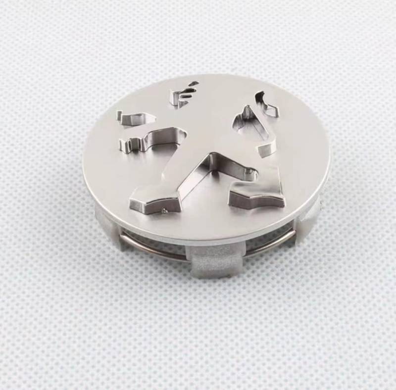 4 Stück Auto Radnabenkappen Center Caps Nabendeckel, für Peugeot 301 307 306 408 4008 3008 508 60mm Wheel Center Caps Auto Dekoration Abzeichen Zubehör,normal-Silber von WYGCPZDJ
