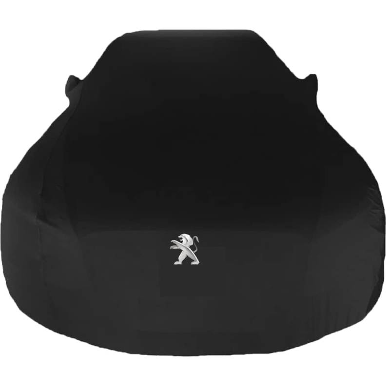Auto Abdeckung, für Peugeot RCZ Spezialauto Custom staubdicht Winddicht UV-Schutz atmungsaktiv weiches elastisches Gewebe Plane,normal-Schwarz von WYGCPZDJ