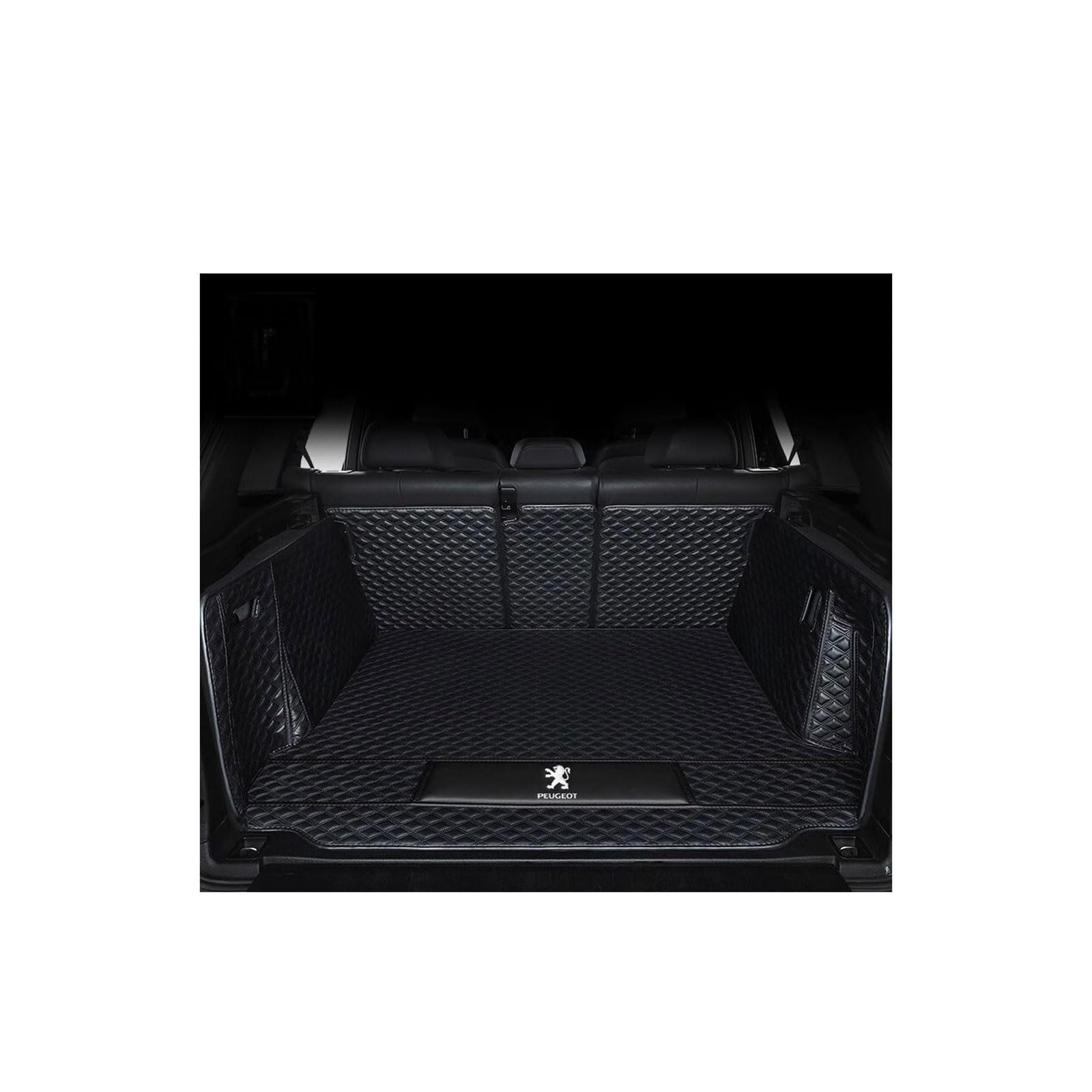 Kofferraummatte für Peugeot 108 Hatch Schrägheck (2014–2019), rutschfeste und Kratzfeste Kofferraummatte,Fullyenclosed-Black von WYGCPZDJ
