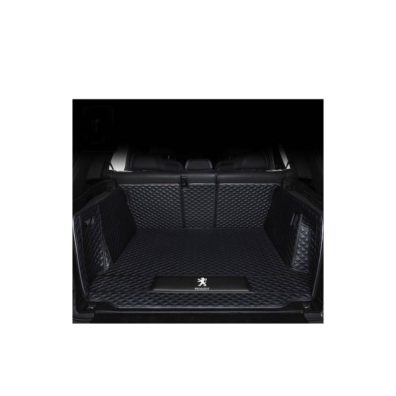 Kofferraummatte für Peugeot 108 Hatch Schrägheck (2014–2019), rutschfeste und Kratzfeste Kofferraummatte,Fullyenclosed-Black von WYGCPZDJ